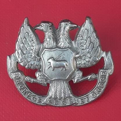 The Royal Perthshire Rifle Regiment Of Militia  - White Metal Collar Badge.