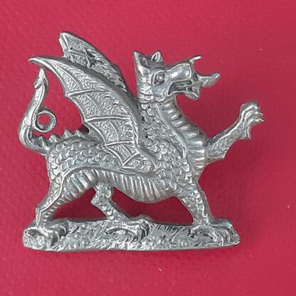 The Welsh Regiment - White Metal Collar Badge.
