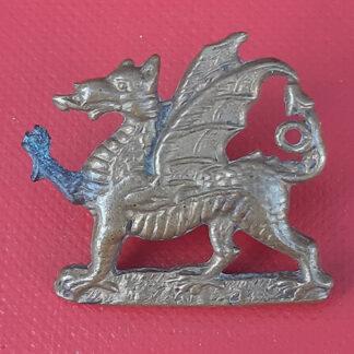 The Welsh Regiment - White Metal Collar Badge.