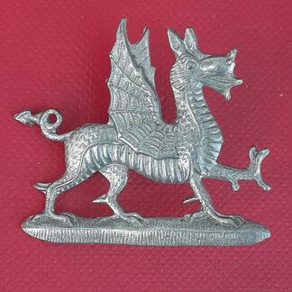 The Welsh Regiment - White Metal Collar Badge.