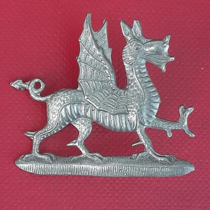 The Welsh Regiment - White Metal Collar Badge.