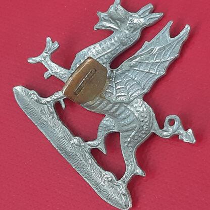 The Welsh Regiment - White Metal Collar Badge. - Image 2