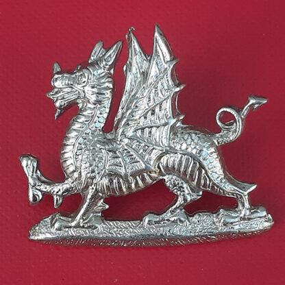 The Welsh Regiment - White Metal Collar Badge.