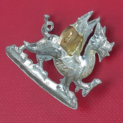 The Welsh Regiment - White Metal Collar Badge. - Image 2