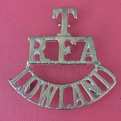 Royal Field Artillery Lowland Territorials - Gilding Metal Shoulder Title.