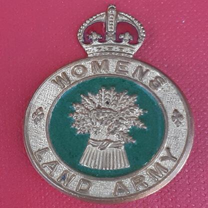 Women's Land Army - King's Crown Enamelled Pin Back Brooch.