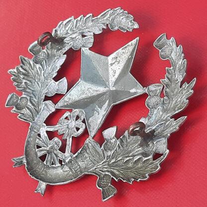 The Cameronians - Sergeant's Large White Metal Cap Badge. - Image 2