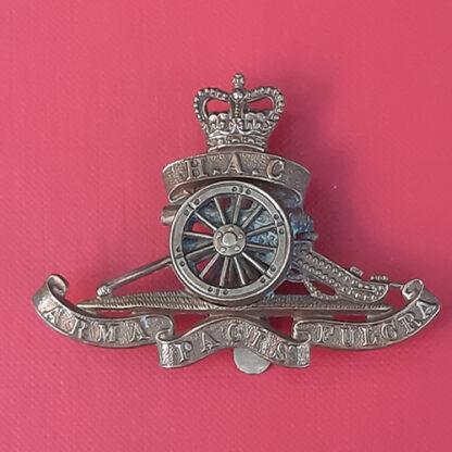 The Honourable Artillery Company - Queen's Crown Gilding Metal Cap Badge.