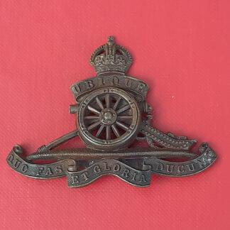 The Royal Artillery - King's Crown Officers Service Dress Cap Badge.