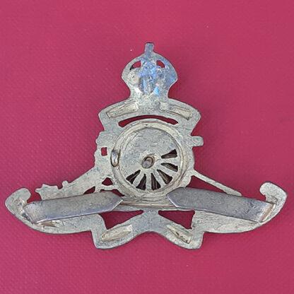 The Royal Artillery Territorials - King's Crown Officer's Gilt Cap Badge. - Image 2
