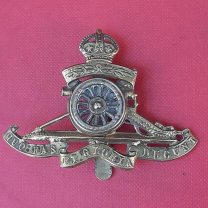 The Royal Artillery Territorials - King's Crown Gilding Metal Cap Badge.