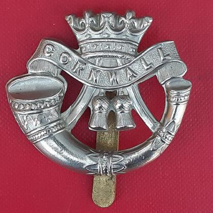 The Duke of Cornwall's Light Infantry - White Metal Cap Badge.