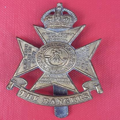 12th (County Of London Regiment) "The Rangers" - King's Crown Gilding Metal Cap Badge.