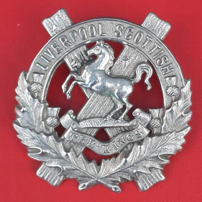 10th Battalion The King's (Liverpool Scottish) - White Metal Cap Badge.