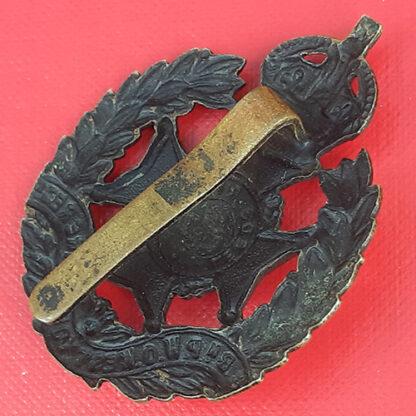 8th Battalion The P.W.O West Yorkshire Regiment ( The Leeds Rifles) - Blackened Brass Cap Badge. - Image 2