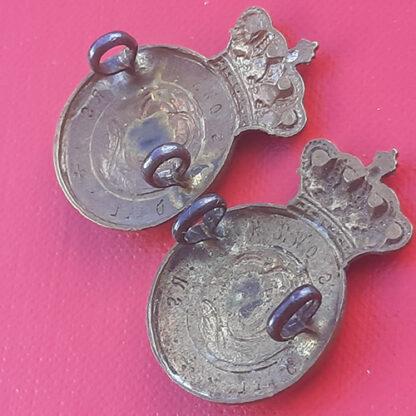 7th Queen's Own Hussars - Bi Metal Collar Badges. - Image 2