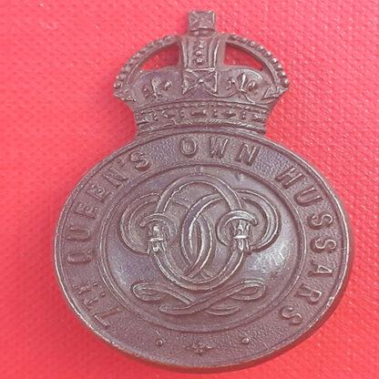 7th Queen's Own Hussars - King's Crown Officer's Service Dress Bronze Cap Badge.
