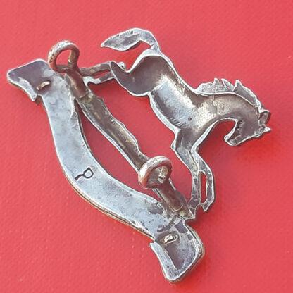3rd The King's Own Hussars - Officer's Silver Plated Cap Badge. - Image 2