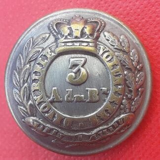 Devonshire Rifle Volunteers 3rd Admin Battalion - Queen Victoria's Crown White Metal Button.