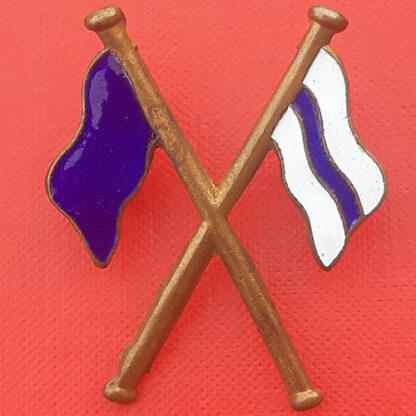 Qualified Signaller / R.E Telegraphist- Blue & White Enamelled Gilding Metal Trade Badge.