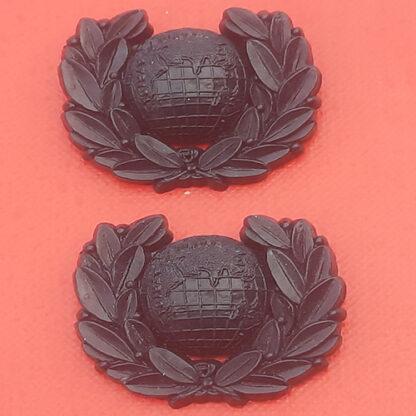 The Royal Marines - WW2 Economy Issue Plastic Collar Badges.