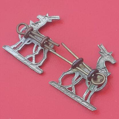 Royal Warwickshire  Regiment - White Metal Collar Badges. - Image 2