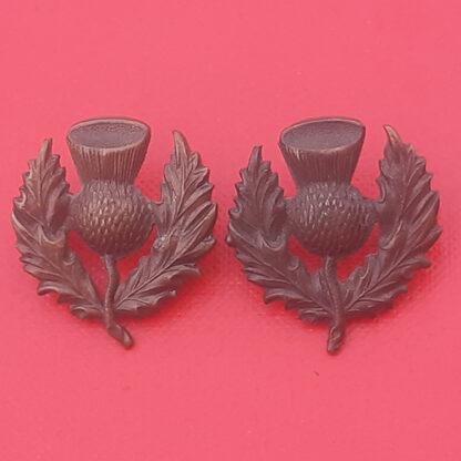 The London Scottish - Gilding Metal Collar Badges.
