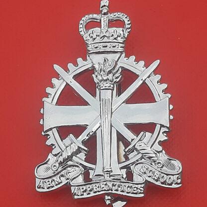 The Army Apprentice School Piper's/Champion Company - Queen's Crown Chromed Cap Badge.