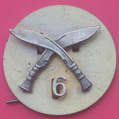 6th Gurkha Rifles - White Metal Cap Badge.