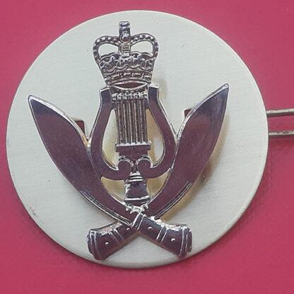The Band Of The Brigade Of Gurkhas - Queen's Crown Chromed Cap Badge.