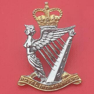 The Royal Irish Rangers - Queen's Crown Bi Metal Cap Badge.