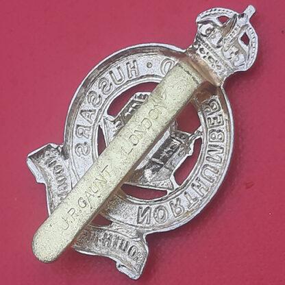 The Northumberland Hussars - King's Crown White Metal Cap Badge. - Image 2