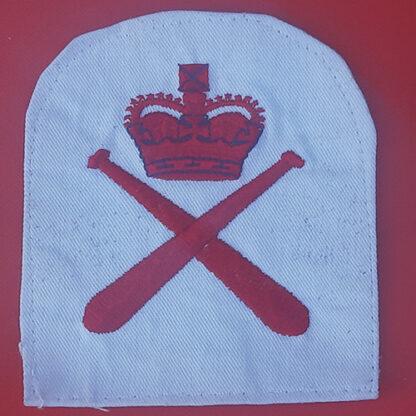 Royal Navy Physical Training Instructor Warrant Officer 1st Class  - Red On White Embroidered  Trade Badge.