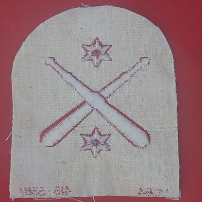 Royal Navy Physical Training Instructor Warrant Officer 2nd Class  - Red On White Embroidered  Trade Badge. - Image 2