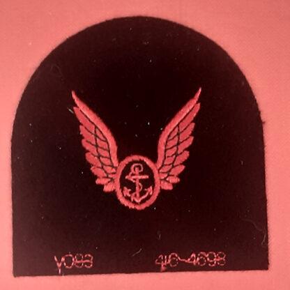Royal Marines Air Crewmen (R.M.A.C) Wing - Red On Navy Blue Embroidered Specialist Qualification Badge.