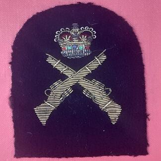Royal Marines Platoon Weapons Instructors 1st Class - Gold Wire Bullion On Navy Blue Specialist Qualification Badge.