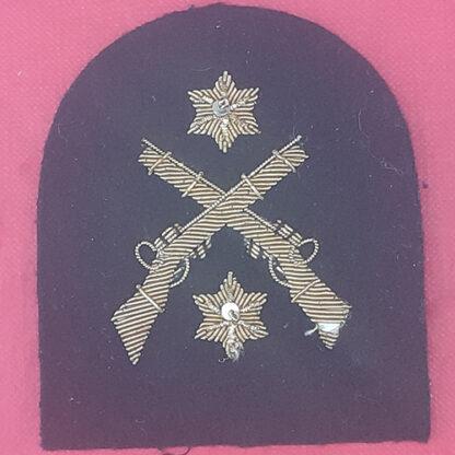 Royal Marines Platoon Weapons Instructors 2nd Class  - Gold Wire Bullion On Lovat Green Specialist Qualification Badge.