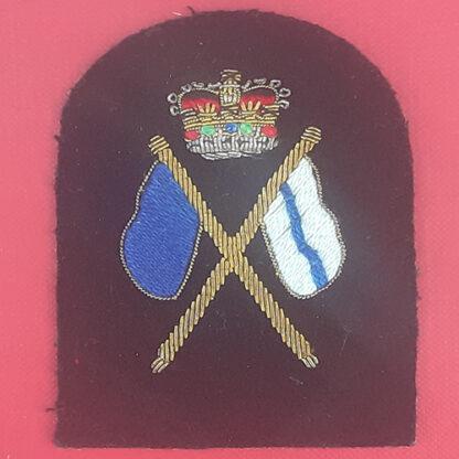 Royal Marines Signallers 1st Class - Gold & Silver Wire Bullion On Navy Blue Specialist Qualification Badge.