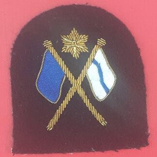 Royal Marines Signallers 3rd Class  - Gold Wire Bullion On Navy Blue Specialist Qualification Badge.