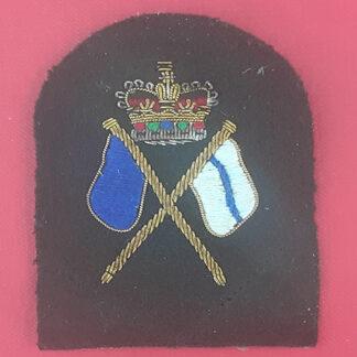 Royal Marines Signallers 1st Class  - Gold & Silver Wire Bullion On Lovat Green Specialist Qualification Badge.