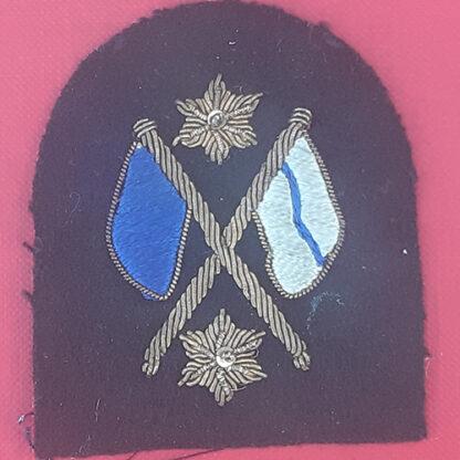 Royal Marines Signallers 2nd Class  - Gold Wire Bullion On Lovat Green Specialist Qualiication Badge.