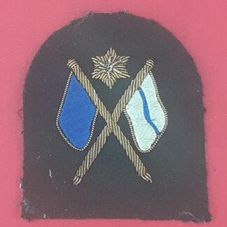 Royal Marines Signallers 3rd Class  - Gold Wire Bullion On Lovat Green Specialist Qualification Badge.