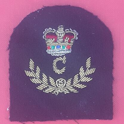 Royal Marines Clerk 1st Class - Gold & Silver Wire Bullion On Navy Blue Specialist Qualification Badge.