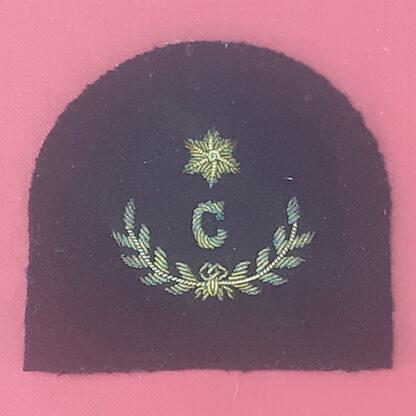Royal Marines Clerk 3rd Class - Gold Wire Bullion On Navy Blue Specialist Qualification Badge.
