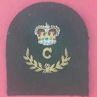 Royal Marines Clerk 1st Class - Gold & Silver Wire Bullion On Lovat Green Specialist Qualification Badge.