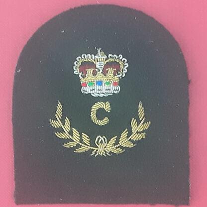 Royal Marines Clerk 1st Class - Gold & Silver Wire Bullion On Lovat Green Specialist Qualification Badge.