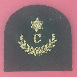 Royal Marines Clerk 3rd Class - Gold Wire Bullion On Lovat Green Specialist Qualification Badge.