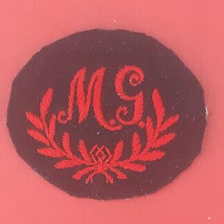 Royal Marines Machine Gunner - Red On Black Embroidered Badge.