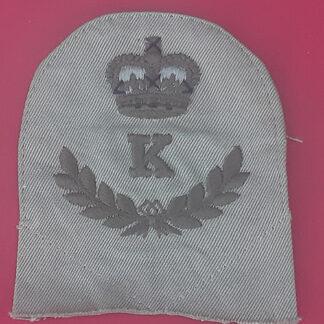 Royal Marines Cook 1st Class - Queen's Crown Khaki Embroidered Specialist Qualifiation Badge.