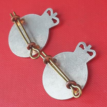 The Royal Alderney Militia - Queen's Crown Metal Collar Badges. - Image 2
